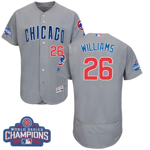 Cubs #26 Billy Williams Grey Flexbase Authentic Collection Road 2016 World Series Champions Stitched Jersey