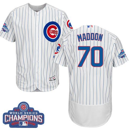 Cubs #70 Joe Maddon White Flexbase Authentic Collection 2016 World Series Champions Stitched Jersey