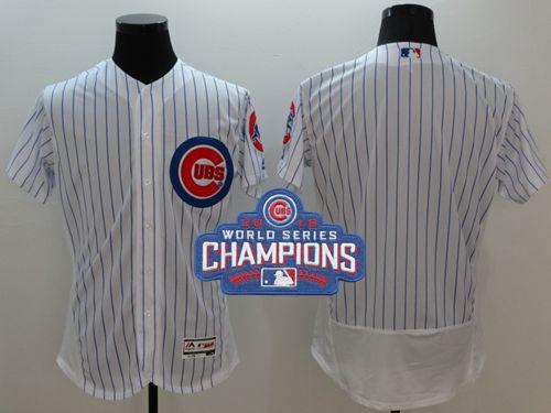 Cubs Blank White Flexbase Authentic Collection 2016 World Series Champions Stitched Jersey