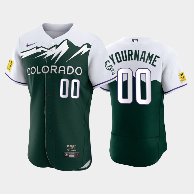 Colorado Rockies Customized Custom 2022 Green City Connect Flex Base Stitched Jersey