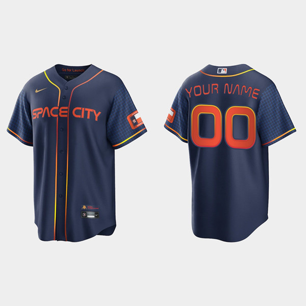 Houston Astros Customized Custom 2022 Navy City Connect Cool Base Stitched Jersey