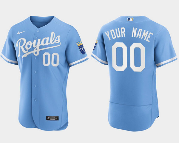 Kansas City Royals Customized Custom Blue Stitched Jersey