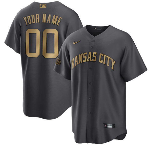 Kansas City Royals Customized Custom Charcoal 2022 All-Star Cool Base Stitched Baseball Jersey