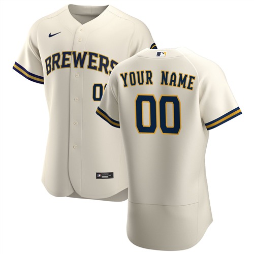 Milwaukee Brewers Customized Authentic Stitched MLB Jersey