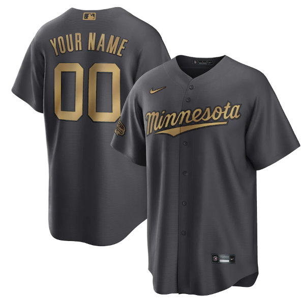 Minnesota Twins Customized Custom Charcoal 2022 All-Star Cool Base Stitched Baseball Jersey