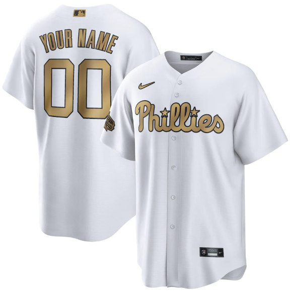 Philadelphia Phillies Customized Custom White 2022 All-Star Cool Base Stitched Baseball Jersey