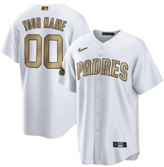 San Diego Padres Customized Custom White 2022 All-Star Cool Base Stitched Baseball Jersey