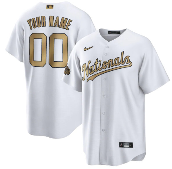 Washington Nationals Customized Custom White 2022 All-Star Cool Base Stitched Baseball Jersey