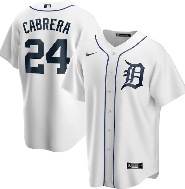 Detroit Tigers White #24 Miguel Cabrera White Cool Base Stitched Jersey