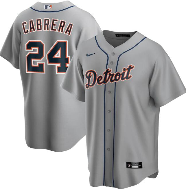 Detroit Tigers Grey #24 Miguel Cabrera Cool Base Stitched Jersey