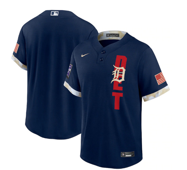 Detroit Tigers Blank 2021 Navy All-Star Cool Base Stitched Jersey