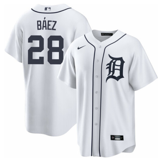 Detroit Tigers #28 Javier Baez White Cool Base Stitched Jersey