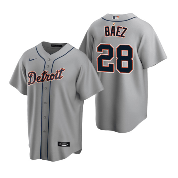 Detroit Tigers #28 Javier Báez Grey Cool Base Stitched Jersey