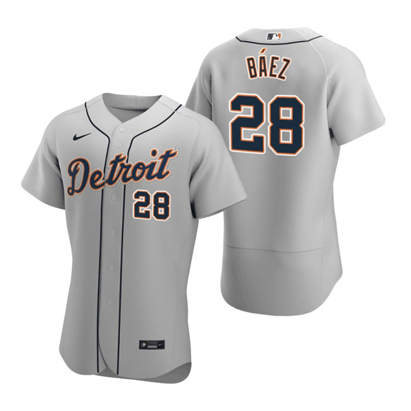 Detroit Tigers #28 Javier Báez Grey Flex Base Stitched Jersey