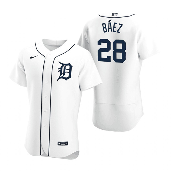 Detroit Tigers #28 Javier Báez White Flex Base Stitched Jersey