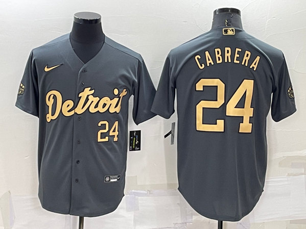 Detroit Tigers #24 Miguel Cabrera Charcoal 2022 All-Star Base Base Stitched Jersey