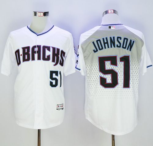 Diamondbacks #51 Randy Johnson White Capri New Cool Base Stitched Jersey