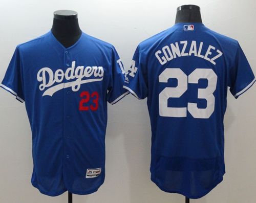 Dodgers #23 Adrian Gonzalez Blue Flexbase Authentic Collection Stitched Jersey