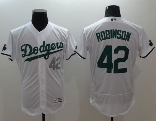 Dodgers #42 Jackie Robinson White Celtic Flexbase Authentic Collection Stitched Jersey