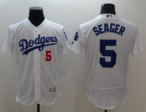 Dodgers #5 Corey Seager White Flexbase Authentic Collection Stitched Jersey