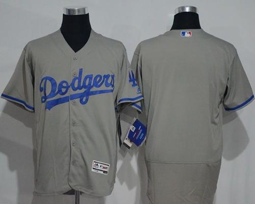 Dodgers Blank Grey Flexbase Authentic Collection Stitched Jersey