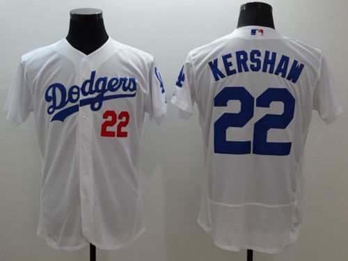 Dodgers #22 Clayton Kershaw White Flexbase Authentic Collection Stitched Jersey