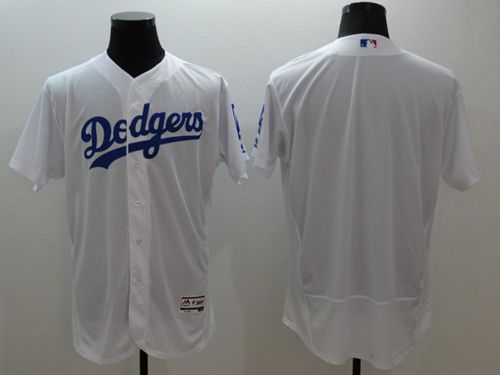 Dodgers Blank White Flexbase Authentic Collection Stitched Jersey