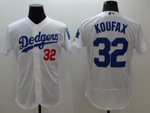 Dodgers #32 Sandy Koufax White Flexbase Authentic Collection Stitched Jersey