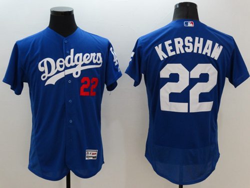Dodgers #22 Clayton Kershaw Blue Flexbase Authentic Collection Stitched Jersey