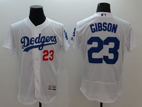 Dodgers #23 Kirk Gibson White Flexbase Authentic Collection Stitched Jersey