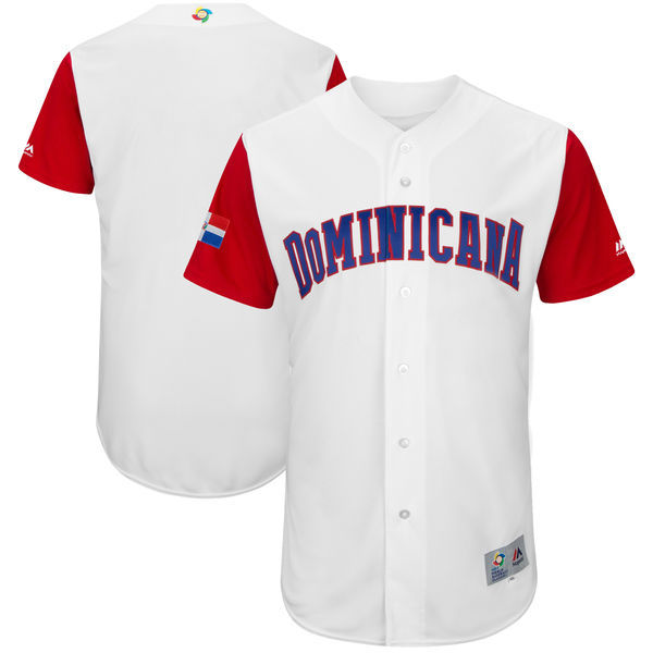 Dominican Republic Baseball Majestic White 2017 World Baseball Classic Team Stitched WBC Jersey