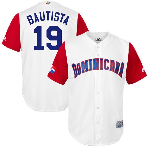 Dominican Republic Baseball #19 Jose Bautista White 2017 World Baseball Classic Stitched WBC Jersey