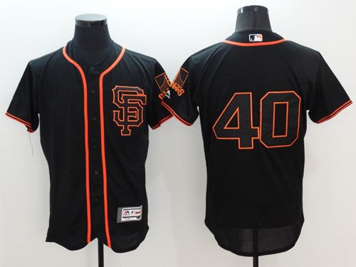 Giants #40 Madison Bumgarner Black Flexbase Authentic Collection Stitched Jersey