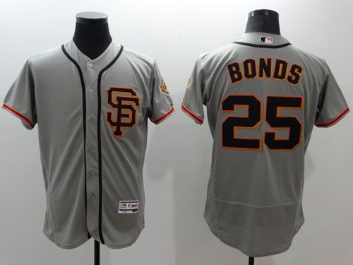 Giants #25 Barry Bonds Grey Flexbase Authentic Collection Road 2 Stitched Jersey