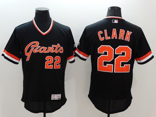 Giants #22 Will Clark Black Flexbase Authentic Collection Cooperstown Stitched Jersey
