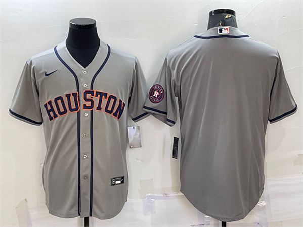 Houston Astros Blank Gray With Patch Cool Base Stitched Jersey