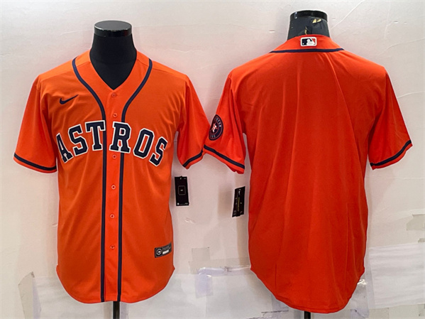Houston Astros Blank Orange With Patch Cool Base Stitched Jersey