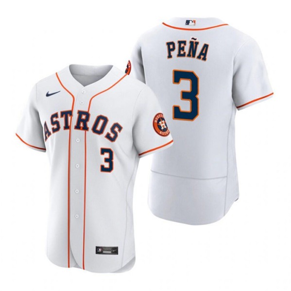 Houston Astros #3 Jeremy Pena White Flex Base Stitched Jersey