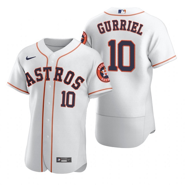Houston Astros #10 Yuli Gurriel White Flex Base Stitched Jersey
