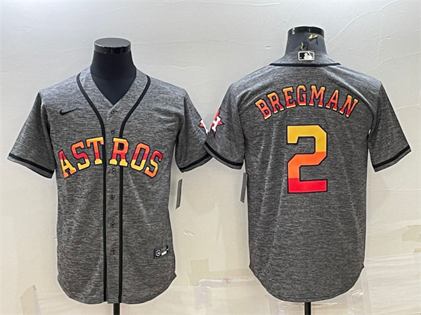 Houston Astros #2 Alex Bregman Gray Cool Base Stitched Baseball Jersey
