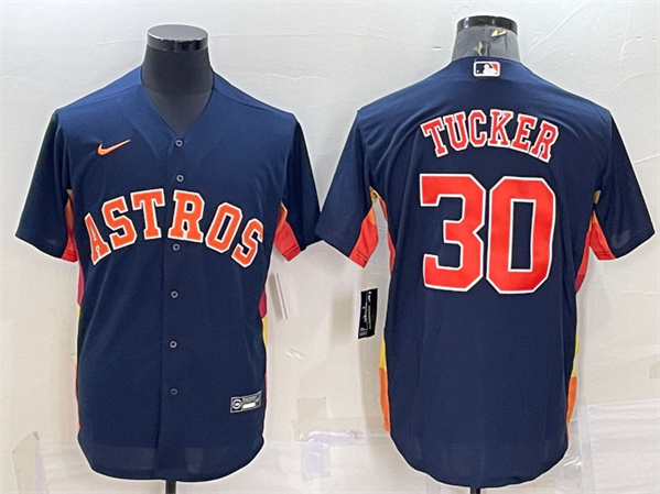Houston Astros #30 Kyle Tucker Navy Cool Base Stitched Jersey