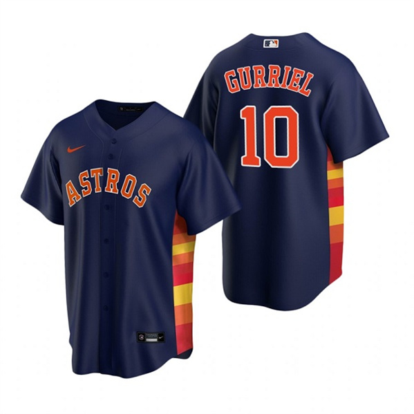 Houston Astros #10 Yuli Gurriel Navy Cool Base Stitched Jersey