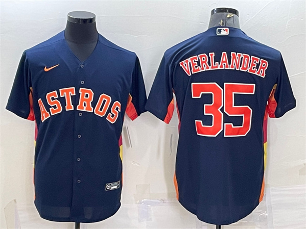 Houston Astros #35 Justin Verlander Navy Cool Base Stitched Jersey