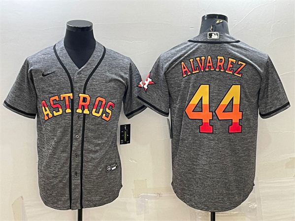 Houston Astros #44 Yordan Alvarez Grey Cool Base Stitched Baseball Jersey