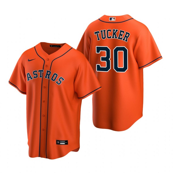 Houston Astros #30 Kyle Tucker Orange Cool Base Stitched Jersey
