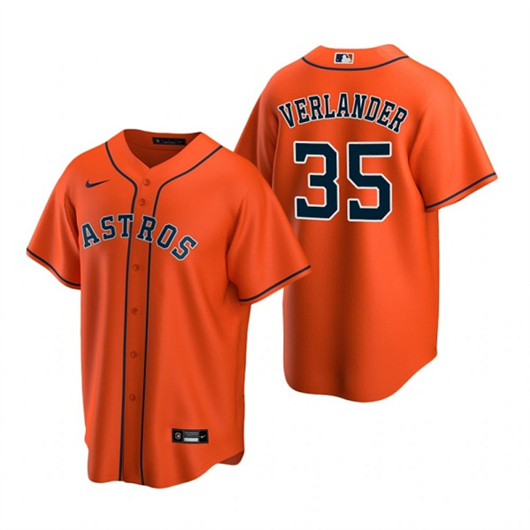 Houston Astros #35 Justin Verlander Orange Cool Base Stitched Jersey