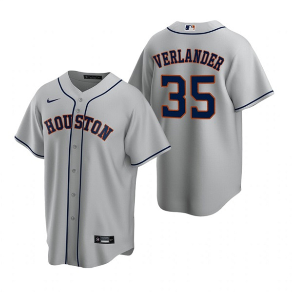 Houston Astros #35 Justin Verlander Gray Cool Base Stitched Jersey
