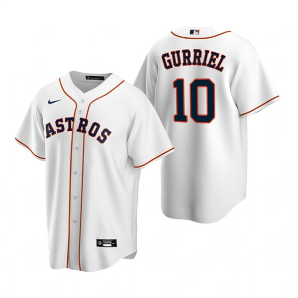 Houston Astros #10 Yuli Gurriel White Cool Base Stitched Jersey