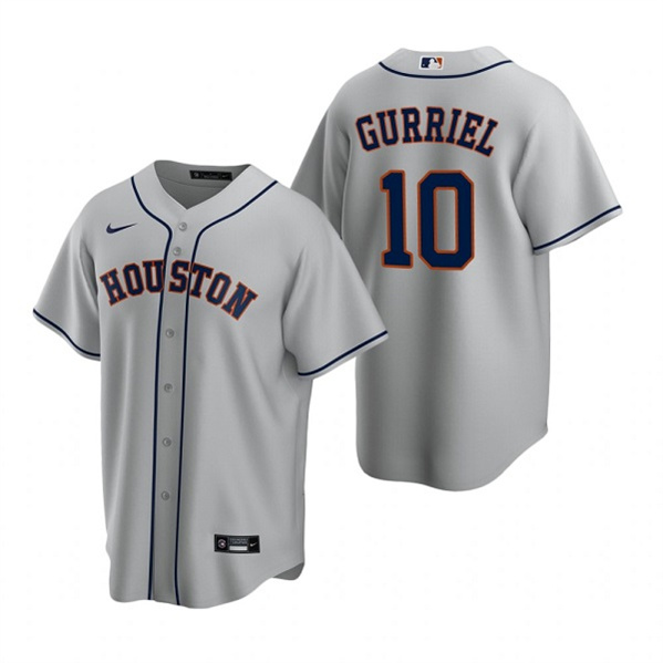 Houston Astros #10 Yuli Gurriel Gray Cool Base Stitched Jersey