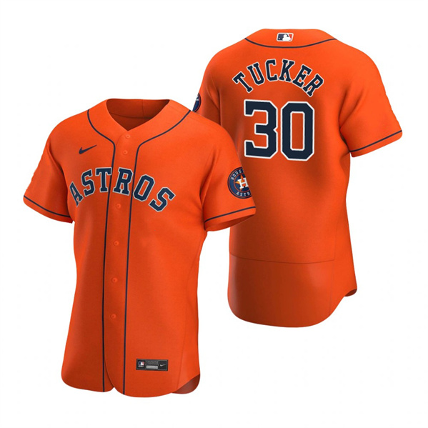 Houston Astros #30 Kyle Tucker Orange Flex Base Stitched Jersey